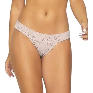 New PILYQ blush Pink Wide banded Low Rise tiny sexy cheeky  bikini bottoms NWT